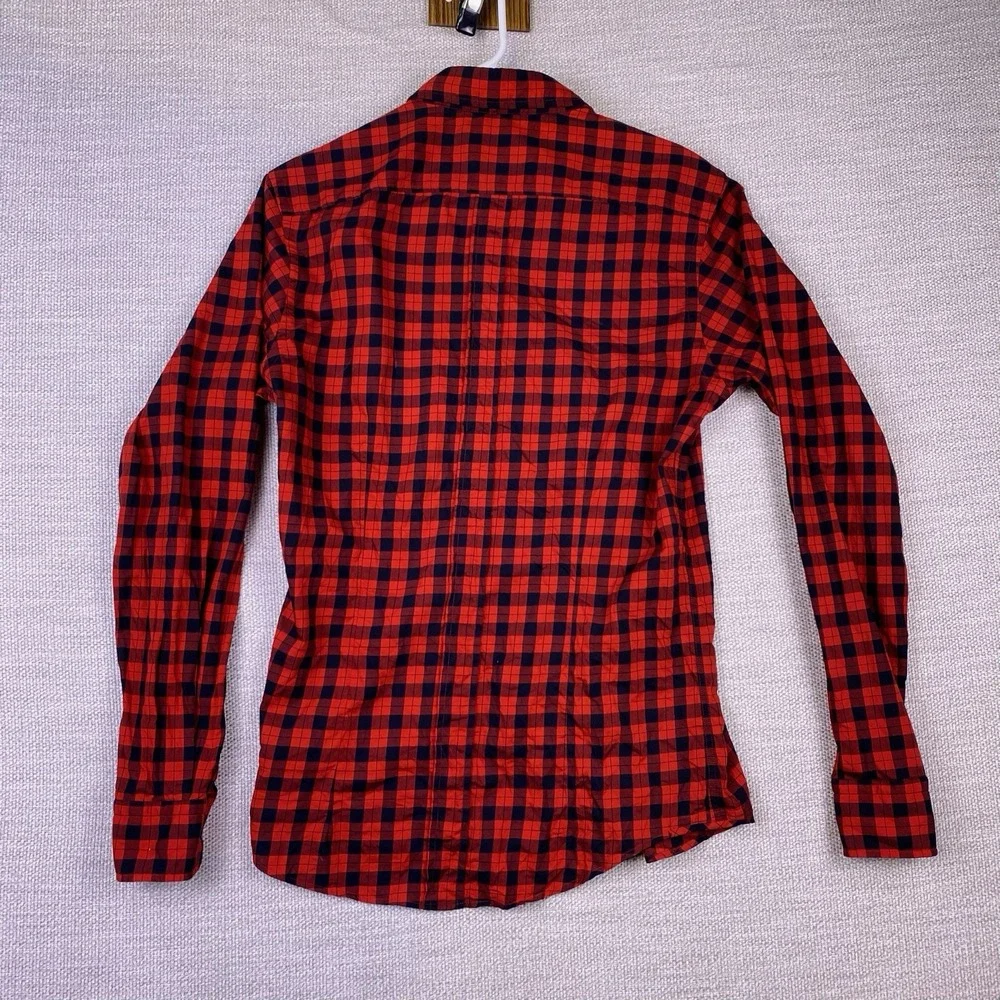 Zegna Sport Shirt S Mens L/S Button Down Slim Fit Red Buffalo Plaid VGUC - Picture 3 of 5